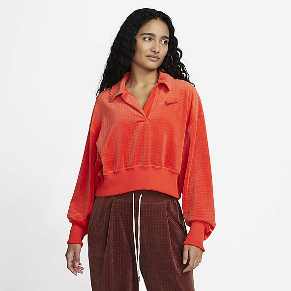 Womens Red Hoodies Pullovers. Nike